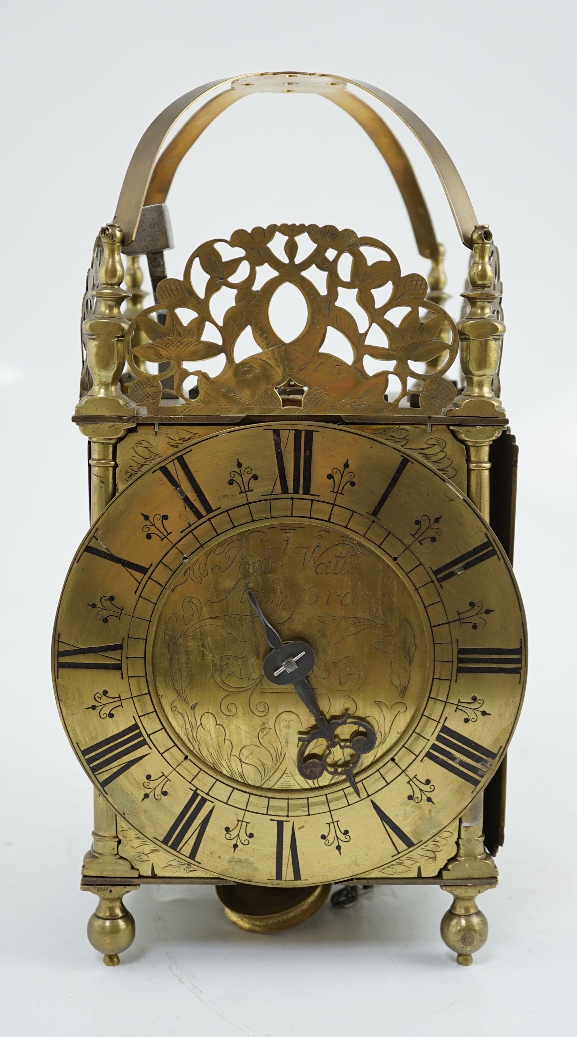 Robert Watts of Stamford, an early 18th century brass lantern clock